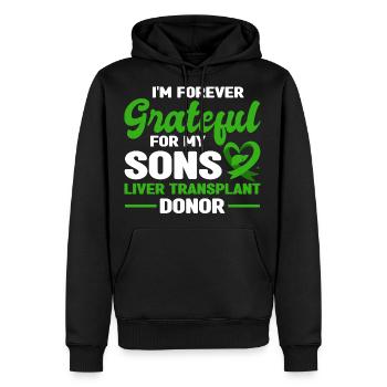 organ donor - Men's Premium Hoodie - black - Front - Nico (187cm) & Julia (174cm)