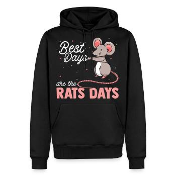 rat - Men's Premium Hoodie - black - Front - Nico (187cm) & Julia (174cm)