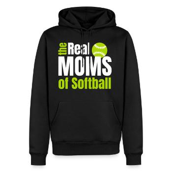 The Real Moms of Softball ,funny softball ,softbal - Men's Premium Hoodie - black - Front - Nico (187cm) & Julia (174cm)
