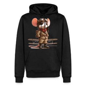 Cute Mouse Pilot - Men's Premium Hoodie - black - Front - Nico (187cm) & Julia (174cm)