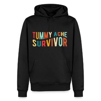 Tummy Ache Survivor - Men's Premium Hoodie - black - Front - Nico (187cm) & Julia (174cm)