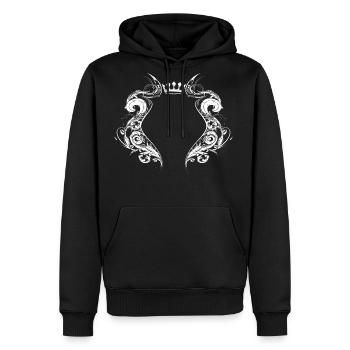 white coat of arms - Men's Premium Hoodie - black - Front - Nico (187cm) & Julia (174cm)