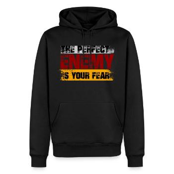 THE PERFECT ENEMY IS YOUR FEAR - Men's Premium Hoodie - black - Front - Nico (187cm) & Julia (174cm)