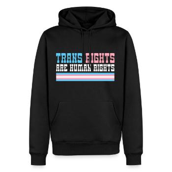 Trans Rights Are Human Rights - Men's Premium Hoodie - black - Front - Nico (187cm) & Julia (174cm)