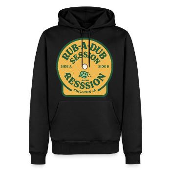 Dub Session Vinyl Tee - Men's Premium Hoodie - black - Front - Nico (187cm) & Julia (174cm)