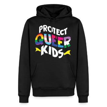 Protect Queer Kids - Men's Premium Hoodie - black - Front - Nico (187cm) & Julia (174cm)
