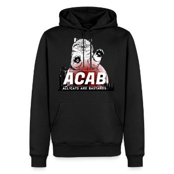 All Cats Are Bastards - ACAB - Men's Premium Hoodie - black - Front - Nico (187cm) & Julia (174cm)
