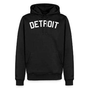 Detroit - Men's Premium Hoodie - black - Front - Nico (187cm) & Julia (174cm)