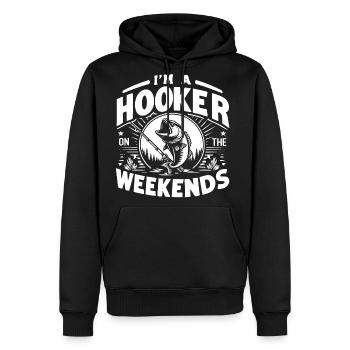 I'm A Hooker On The Weekends - Men's Premium Hoodie - black - Front - Nico (187cm) & Julia (174cm)