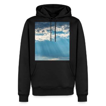 Below the clouds - Men's Premium Hoodie - black - Front - Nico (187cm) & Julia (174cm)