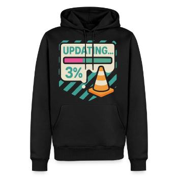 Updating Progress Pop Art Graphic Tee - Men's Premium Hoodie - black - Front - Nico (187cm) & Julia (174cm)
