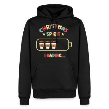 Christmas Spirit Loading X mas Coffee - Men's Premium Hoodie - black - Front - Nico (187cm) & Julia (174cm)