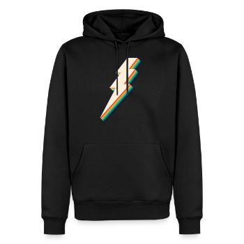 Lightning Bolt - Men's Premium Hoodie - black - Front - Nico (187cm) & Julia (174cm)