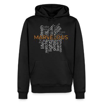 The laughing heart - Men's Premium Hoodie - black - Front - Nico (187cm) & Julia (174cm)