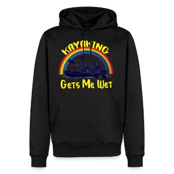 kayaking gets me wet - Men's Premium Hoodie - black - Front - Nico (187cm) & Julia (174cm)