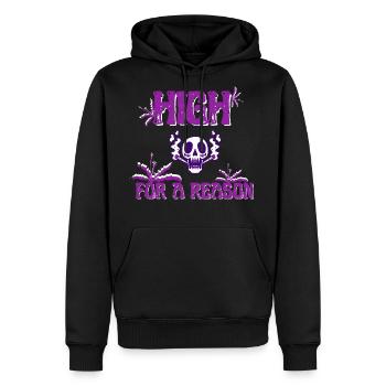 High For A Reason - Men's Premium Hoodie - black - Front - Nico (187cm) & Julia (174cm)
