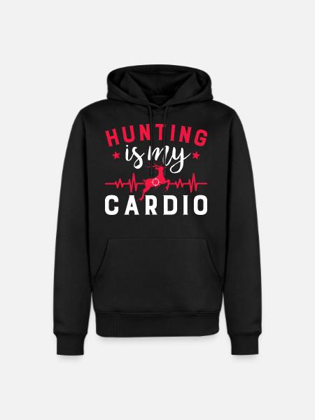 Hunting Is My Cardio - Men's Premium Hoodie - black