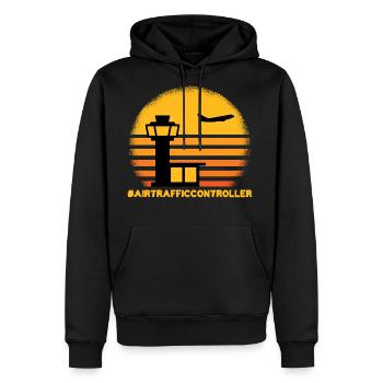 Air Traffic Control Tower For A Flight Controller - Men's Premium Hoodie - black - Front - Nico (187cm) & Julia (174cm)
