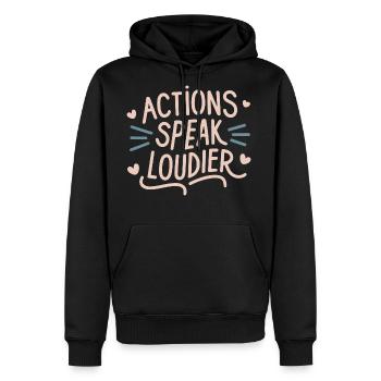 Actions speak louder - Men's Premium Hoodie - black - Front - Nico (187cm) & Julia (174cm)