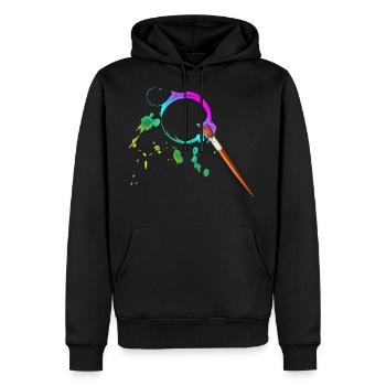 Painter - Men's Premium Hoodie - black - Front - Nico (187cm) & Julia (174cm)