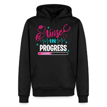 Nurse In Progress Nursing School Student Future Nu - Men's Premium Hoodie - black - Front - Nico (187cm) & Julia (174cm)