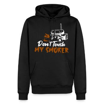 Don't Touch My Smoker Grilling BBQ Smoker - Men's Premium Hoodie - black - Front - Nico (187cm) & Julia (174cm)