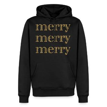 Merry Merry Merry Gold - Men's Premium Hoodie - black - Front - Nico (187cm) & Julia (174cm)