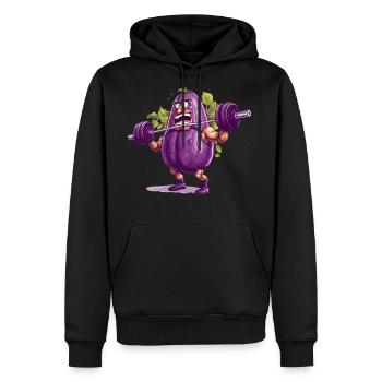 Eggplant during exercise - Men's Premium Hoodie - black - Front - Nico (187cm) & Julia (174cm)