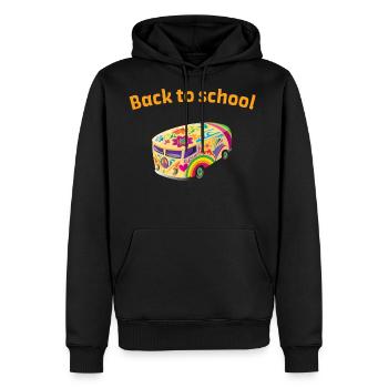 back to school - Men's Premium Hoodie - black - Front - Nico (187cm) & Julia (174cm)