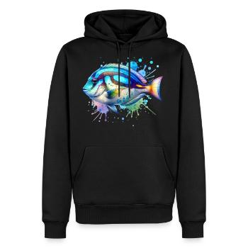 John Dory Fish - Men's Premium Hoodie - black - Front - Nico (187cm) & Julia (174cm)