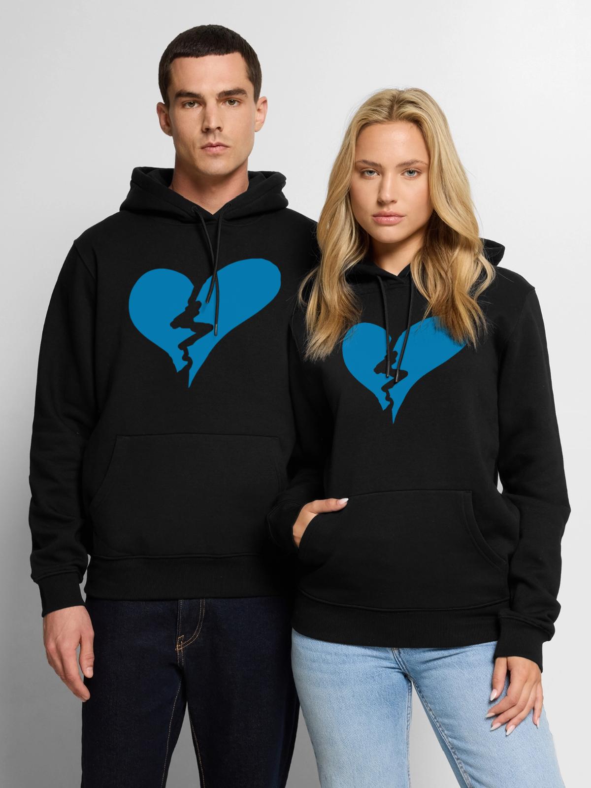 Broken heart - Men's Premium Hoodie - black - Front - Nico (187cm) & Julia (174cm)