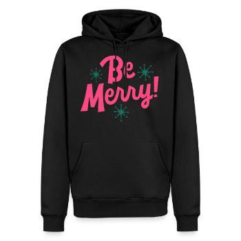 Be Merry - Men's Premium Hoodie - black - Front - Nico (187cm) & Julia (174cm)