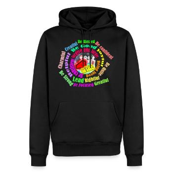 For God 's Sake - Men's Premium Hoodie - black - Front - Nico (187cm) & Julia (174cm)