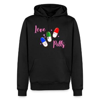 Love Pills Kawaii - Men's Premium Hoodie - black - Front - Nico (187cm) & Julia (174cm)