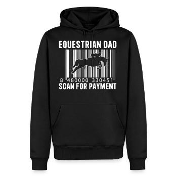 Equestrian Dad Scan For Payment Equestrian Dad - Men's Premium Hoodie - black - Front - Nico (187cm) & Julia (174cm)