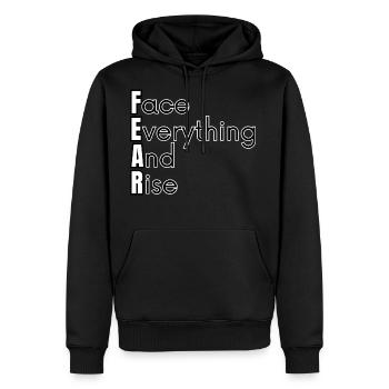 FEAR - Face Everything And Rise - Men's Premium Hoodie - black - Front - Nico (187cm) & Julia (174cm)