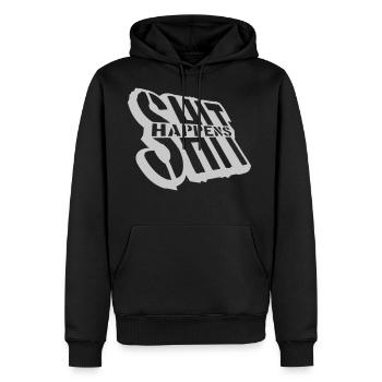 joke shit happens humor - Men's Premium Hoodie - black - Front - Nico (187cm) & Julia (174cm)