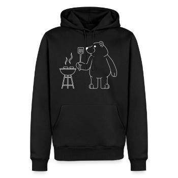 Grilling Bear Funny Barbecue Camper Nature - Men's Premium Hoodie - black - Front - Nico (187cm) & Julia (174cm)