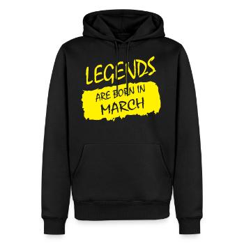 Legends are Born in March - Men's Premium Hoodie - black - Front - Nico (187cm) & Julia (174cm)