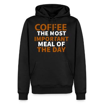 coffee the most important meal of the day - Men's Premium Hoodie - black - Front - Nico (187cm) & Julia (174cm)