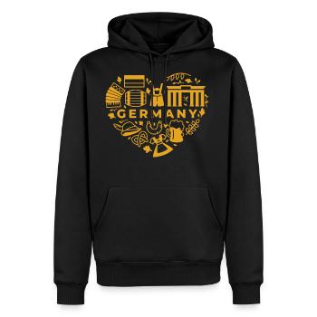 Germany - Men's Premium Hoodie - black - Front - Nico (187cm) & Julia (174cm)