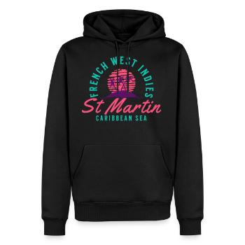 Caribbean St Martin Vintage - Men's Premium Hoodie - black - Front - Nico (187cm) & Julia (174cm)