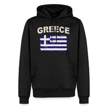 Greece Flag - Men's Premium Hoodie - black - Front - Nico (187cm) & Julia (174cm)