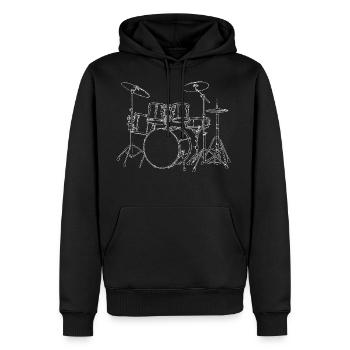 Drums Drummer Drum Kit Gift - Men's Premium Hoodie - black - Front - Nico (187cm) & Julia (174cm)