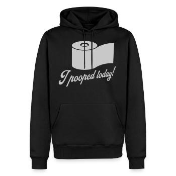 I pooped today quote - Men's Premium Hoodie - black - Front - Nico (187cm) & Julia (174cm)