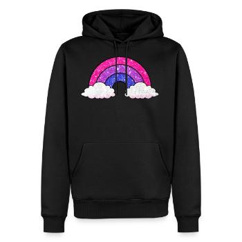 Bi Flag Rainbow - Men's Premium Hoodie - black - Front - Nico (187cm) & Julia (174cm)