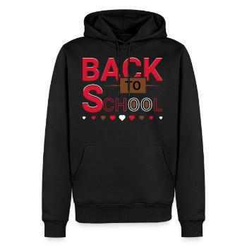 Back To School - Men's Premium Hoodie - black - Front - Nico (187cm) & Julia (174cm)