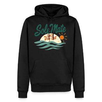 Sole Mate Since Day One - Men's Premium Hoodie - black - Front - Nico (187cm) & Julia (174cm)