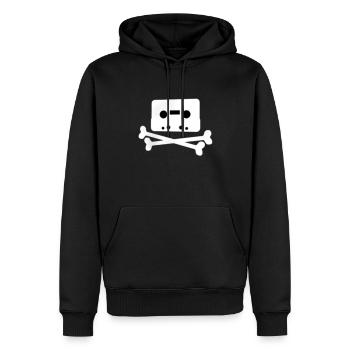 Tape with crossbones - Men's Premium Hoodie - black - Front - Nico (187cm) & Julia (174cm)