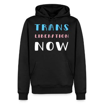 Trans Liberation Now Trans Rights Are Human Rights - Men's Premium Hoodie - black - Front - Nico (187cm) & Julia (174cm)